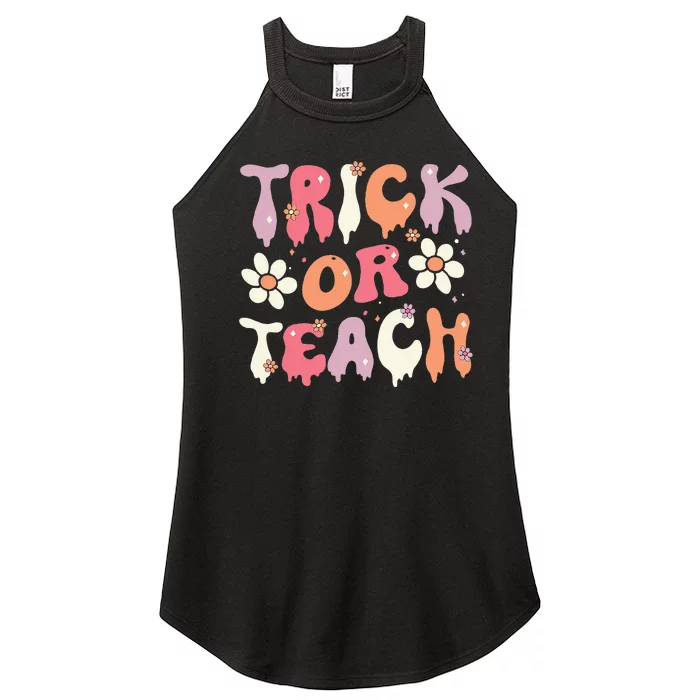 Teacher Halloween Costume Trick or Teach Ghost Groovy 70s Women’s Perfect Tri Rocker Tank