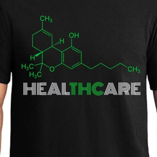 Thc Healthcare Cute Gift Thc Molecule Weed Cannabis Pajama Set