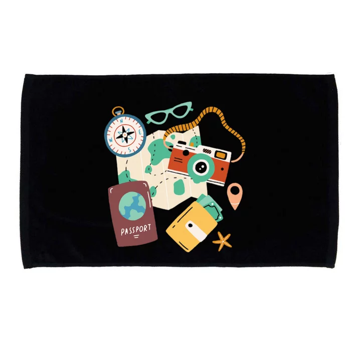 Tourist Holidays Costume Camera Passport Traveling Vacation Microfiber Hand Towel