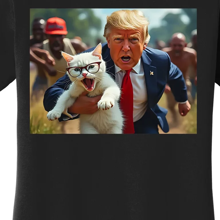 Trump Holding Cat Vote Trump Pets For Trump Vote President Women's T-Shirt