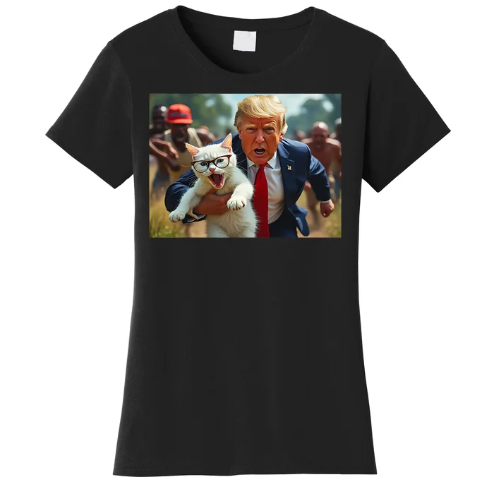 Trump Holding Cat Vote Trump Pets For Trump Vote President Women's T-Shirt