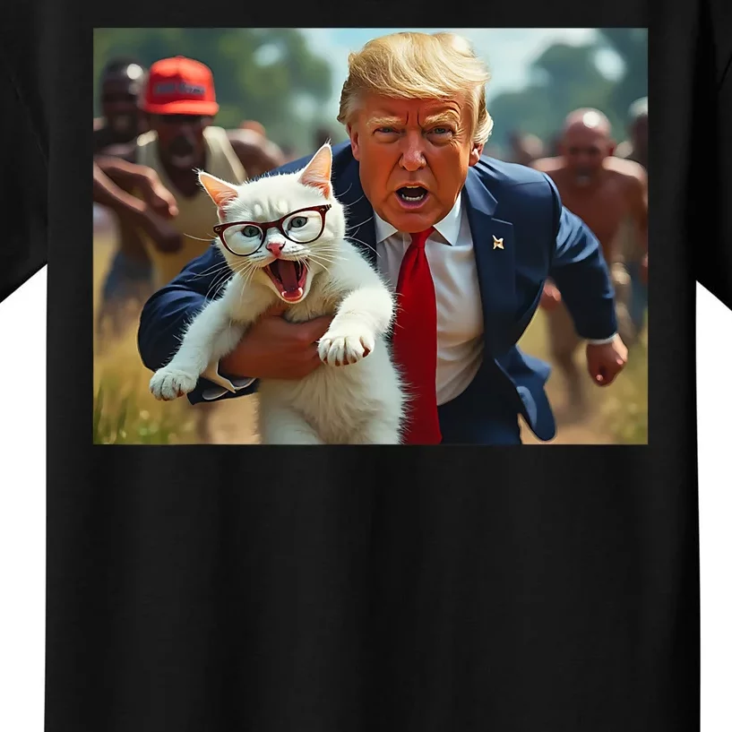 Trump Holding Cat Vote Trump Pets For Trump Vote President Kids T-Shirt