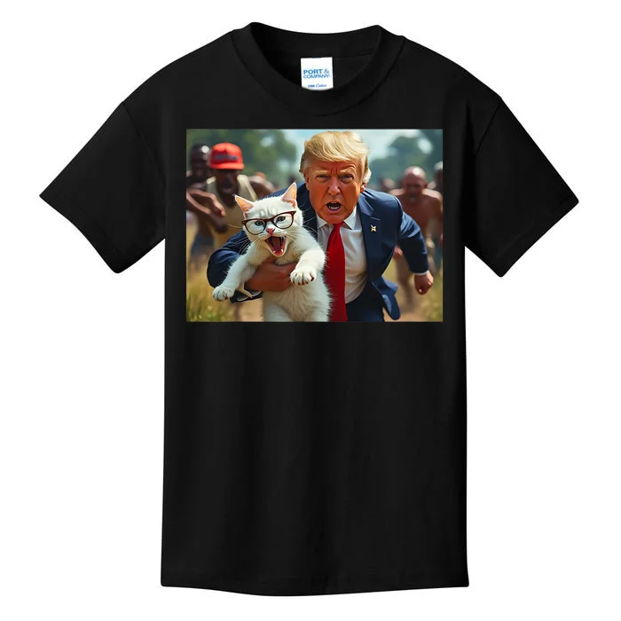 Trump Holding Cat Vote Trump Pets For Trump Vote President Kids T-Shirt