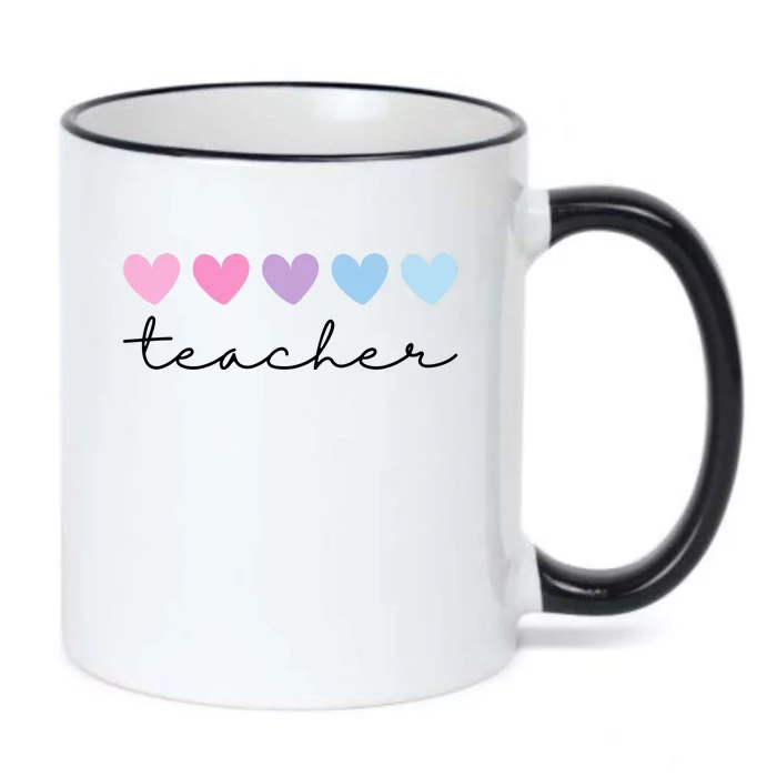 Teacher Hearts Cute Gift Black Color Changing Mug