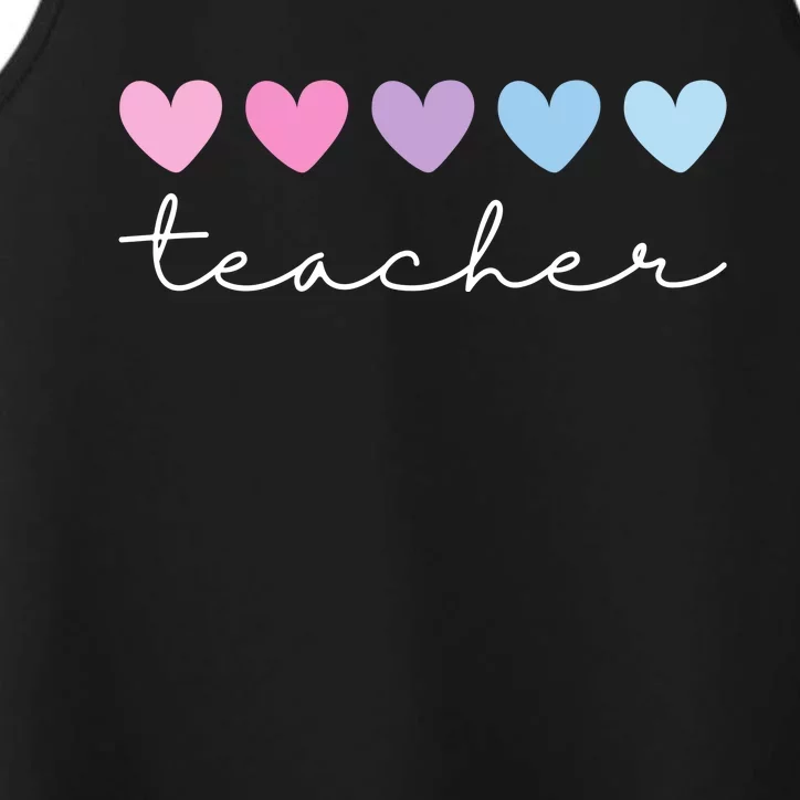 Teacher Hearts Cute Gift Performance Tank