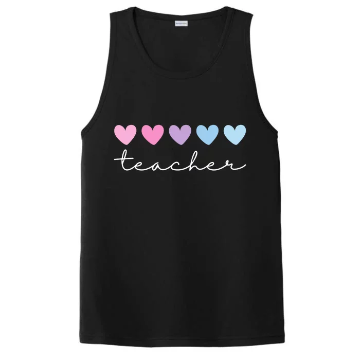 Teacher Hearts Cute Gift Performance Tank