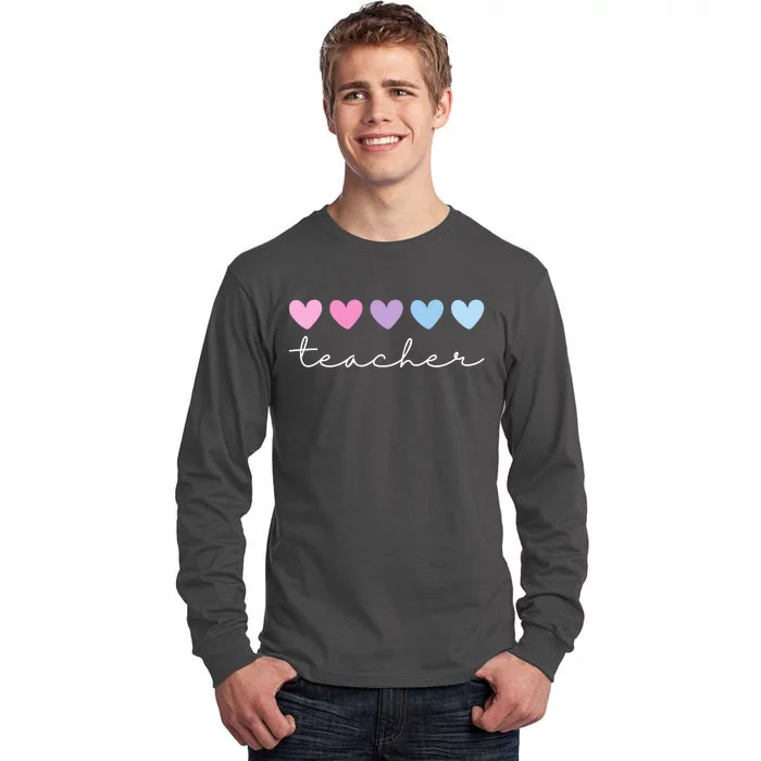 Teacher Hearts Cute Gift Tall Long Sleeve T-Shirt