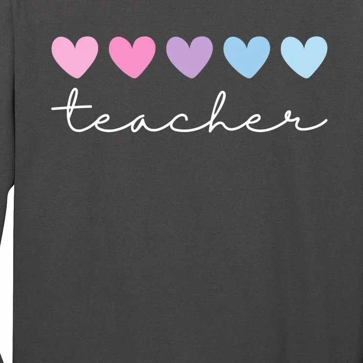 Teacher Hearts Cute Gift Tall Long Sleeve T-Shirt