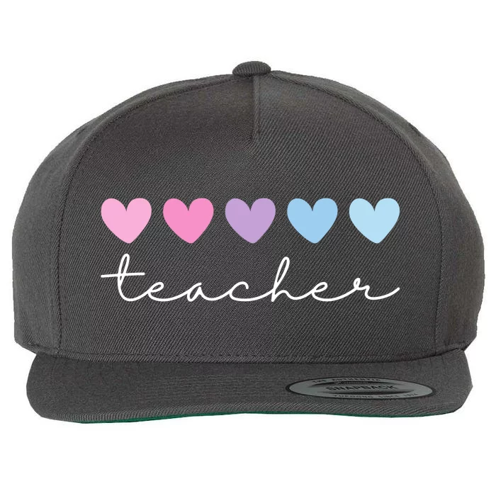 Teacher Hearts Cute Gift Wool Snapback Cap