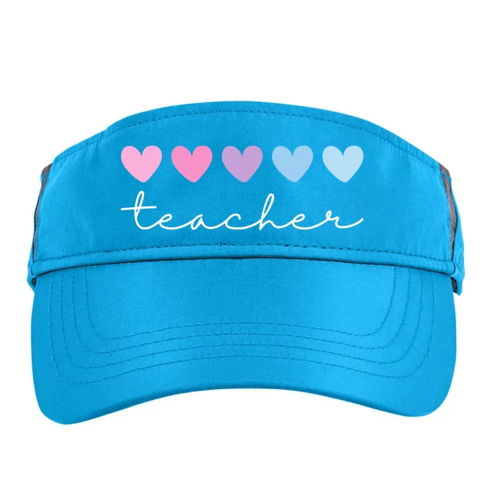 Teacher Hearts Cute Gift Adult Drive Performance Visor