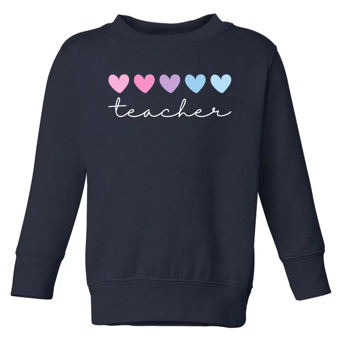 Teacher Hearts Cute Gift Toddler Sweatshirt