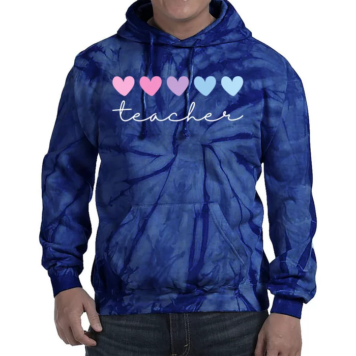 Teacher Hearts Cute Gift Tie Dye Hoodie