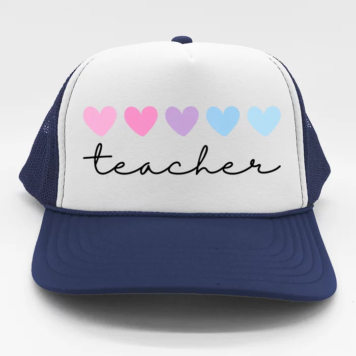 Teacher Hearts Cute Gift Trucker Hat