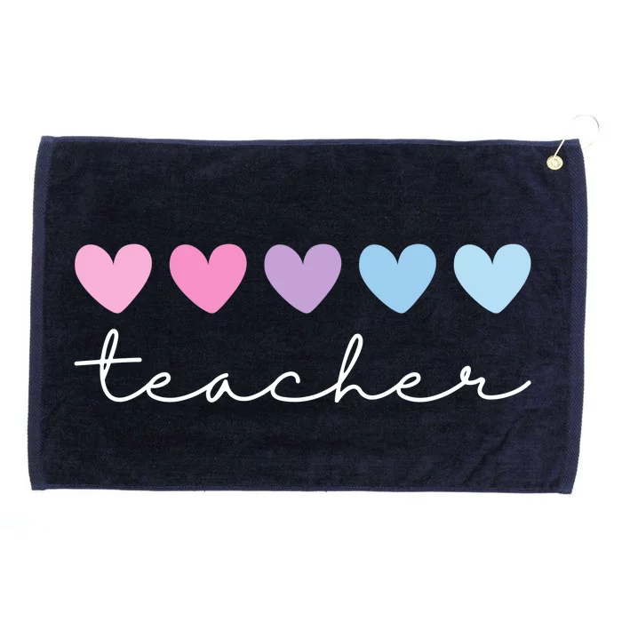 Teacher Hearts Cute Gift Grommeted Golf Towel