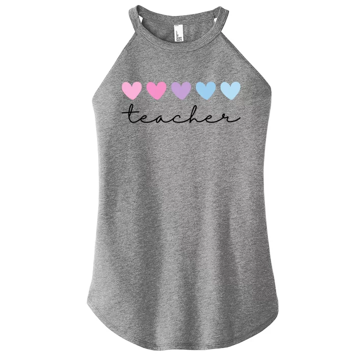 Teacher Hearts Cute Gift Women’s Perfect Tri Rocker Tank