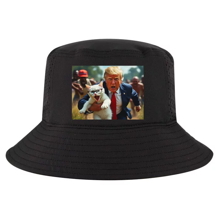 Trump Holding Cat Vote Trump Pets For Trump Vote President Gift Cool Comfort Performance Bucket Hat