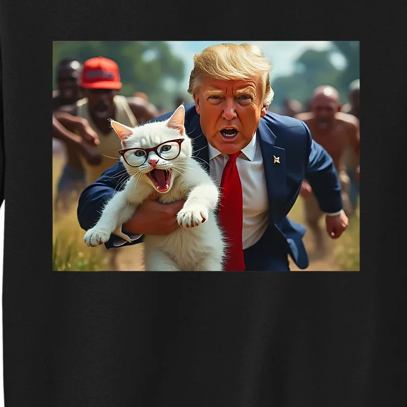 Trump Holding Cat Vote Trump Pets For Trump Vote President Tall Sweatshirt