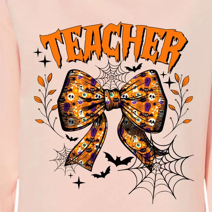 Teacher Halloween Coquette Back To School Womens California Wash Sweatshirt