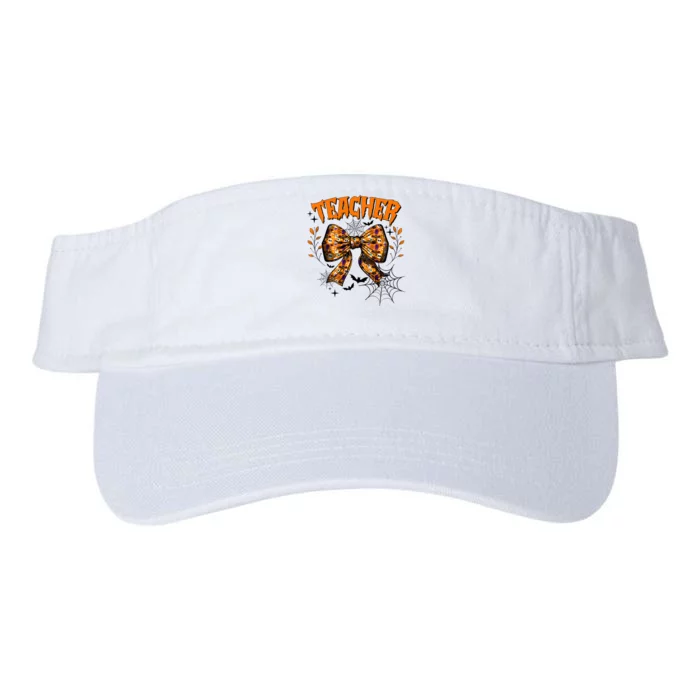 Teacher Halloween Coquette Back To School Valucap Bio-Washed Visor