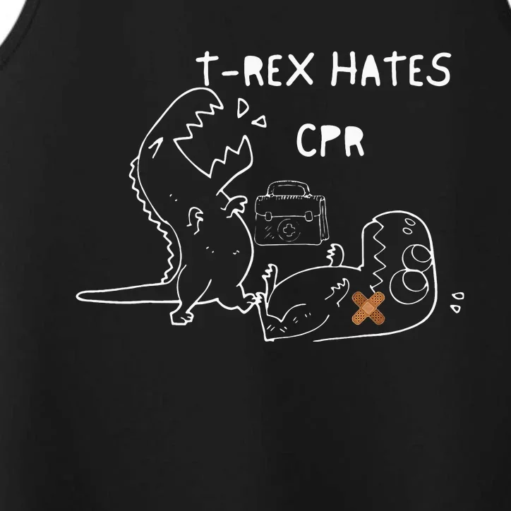 T-Rex Hates CPR Dinosaurs Nurse Funny Quote Nurses Week Performance Tank