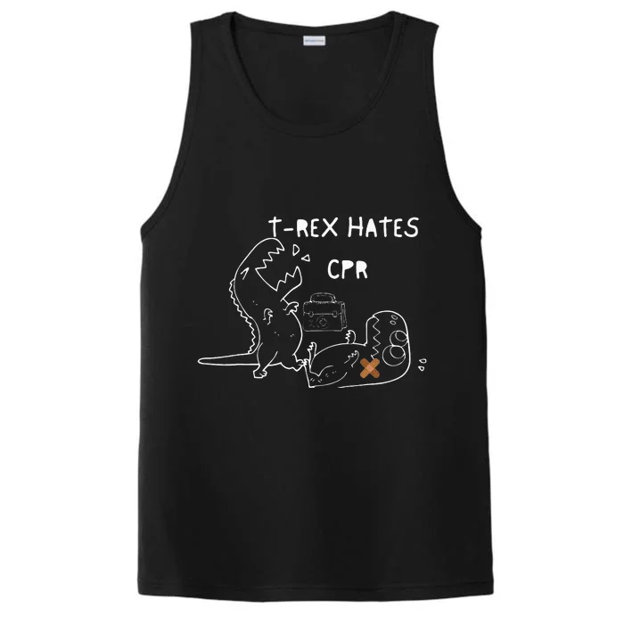 T-Rex Hates CPR Dinosaurs Nurse Funny Quote Nurses Week Performance Tank