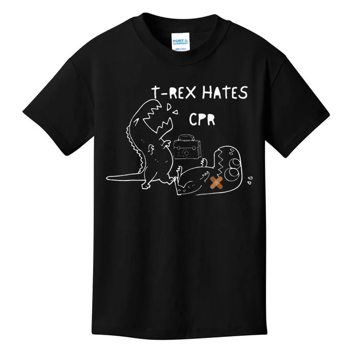 T-Rex Hates CPR Dinosaurs Nurse Funny Quote Nurses Week Kids T-Shirt