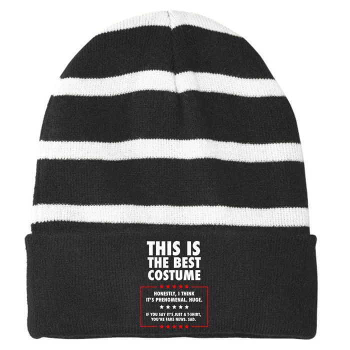 Trump Halloween Costume Striped Beanie with Solid Band