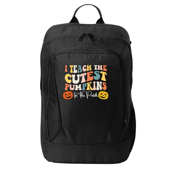 Teacher Halloween Cutest Pumpkins Retro Teacher Fall City Backpack