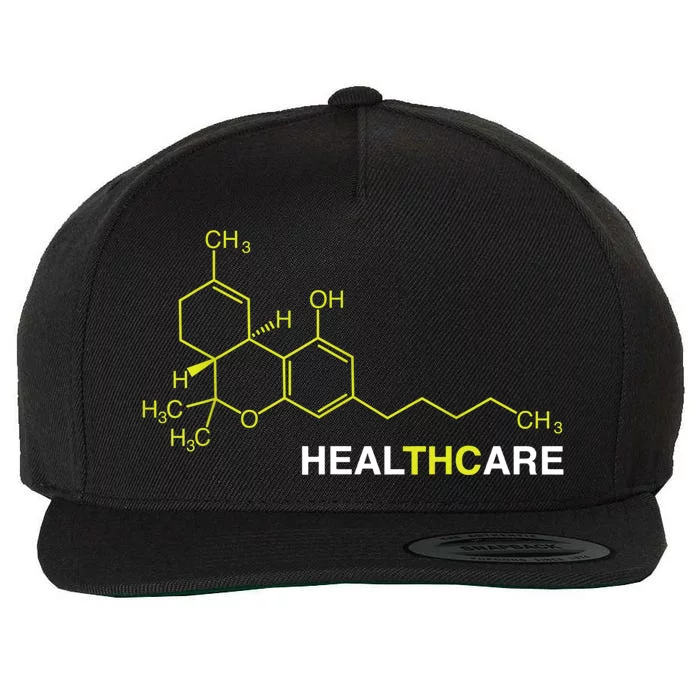 THC Healthcare Cannabis Medical Marijuana TShirt Wool Snapback Cap