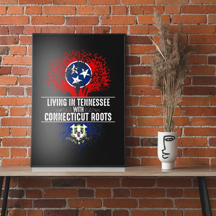 Tennessee Home Connecticut Roots State Tree Flag Poster