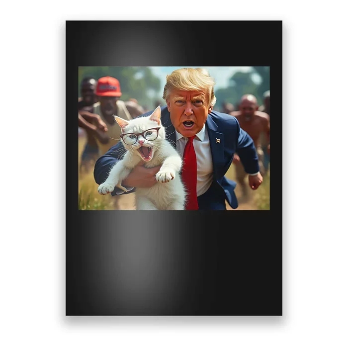 Trump Holding Cat Vote Trump Pets For Trump Vote President Poster