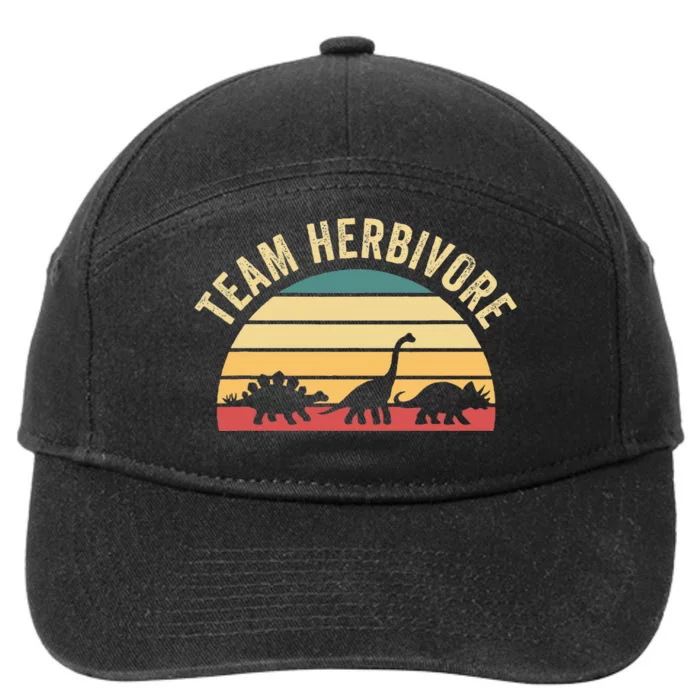 Team Herbivore Cute Dinosaur 7-Panel Snapback Hat