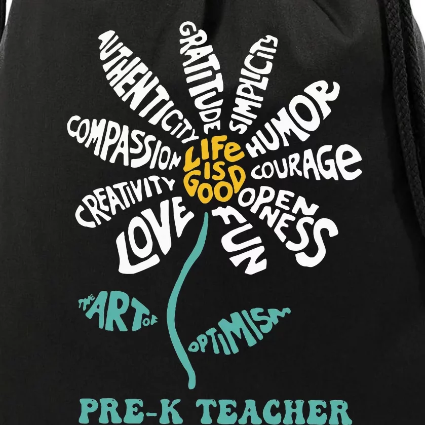 Teacher Humor Courage Openness Fun Love Drawstring Bag