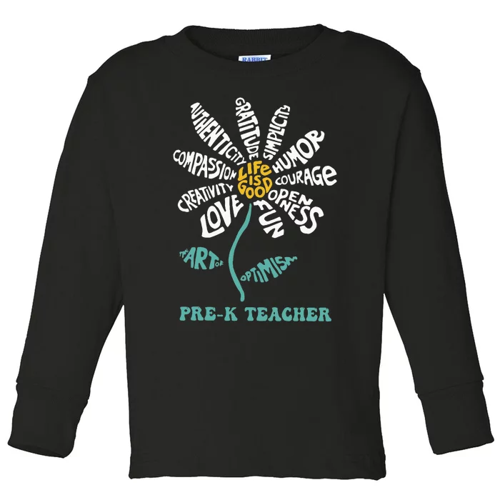 Teacher Humor Courage Openness Fun Love Toddler Long Sleeve Shirt