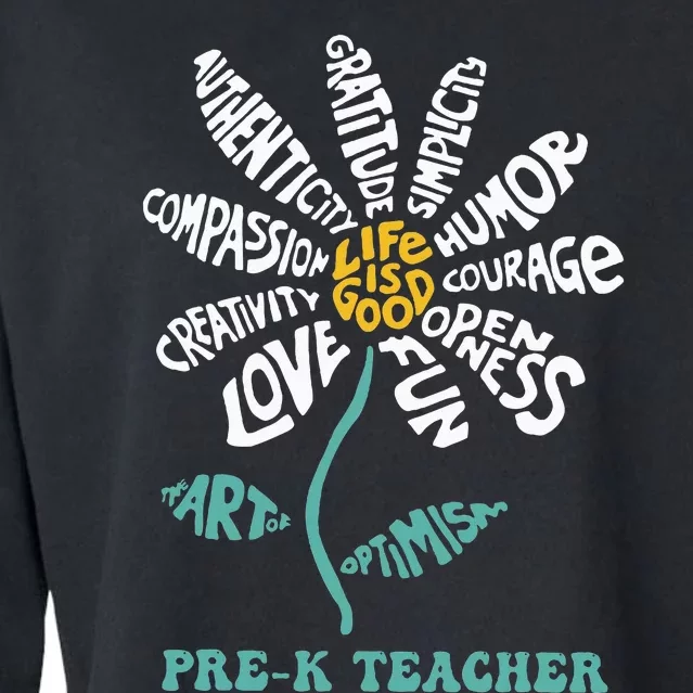 Teacher Humor Courage Openness Fun Love Cropped Pullover Crew