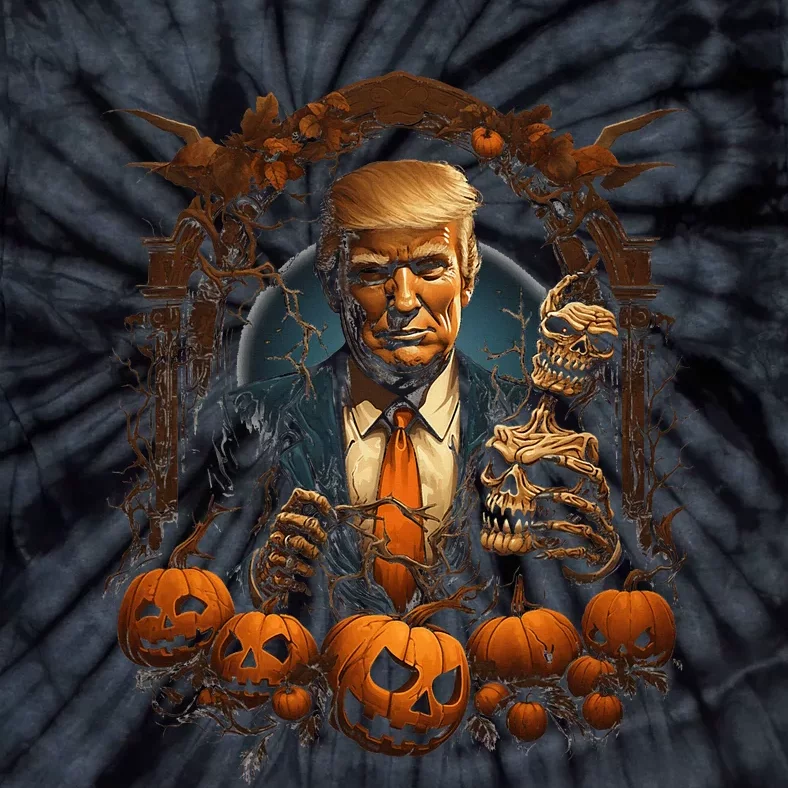 Trump Halloween Costume Scary President Tie-Dye T-Shirt