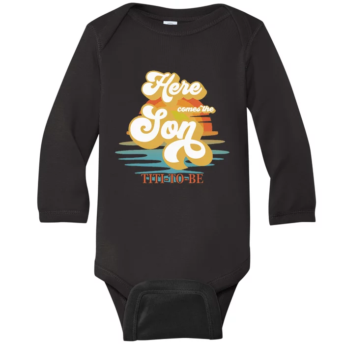 Titi Here Comes The Son Baby Shower Family Matching Baby Long Sleeve Bodysuit