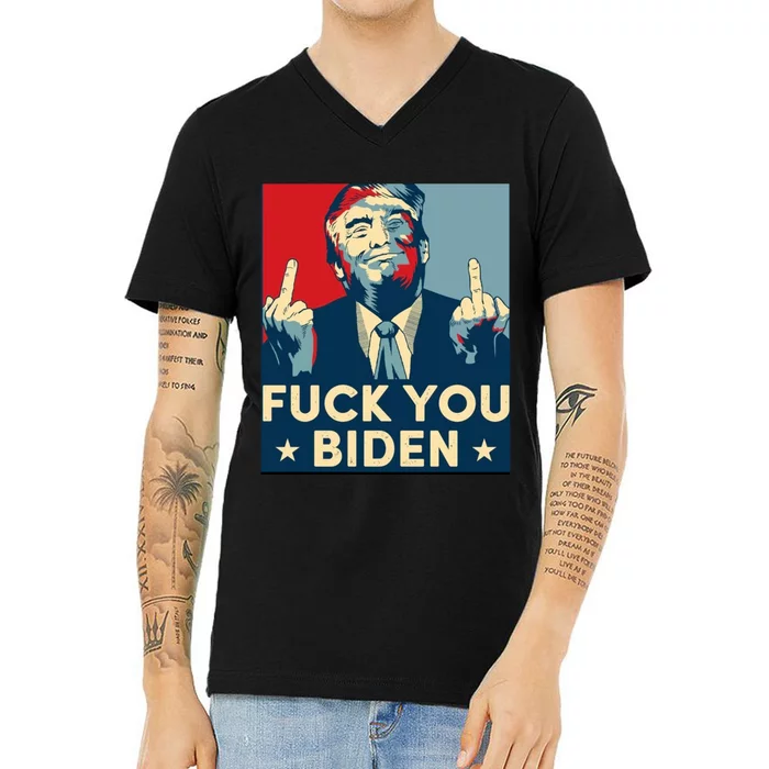 Trump Hope Design Fuck You Biden V-Neck T-Shirt