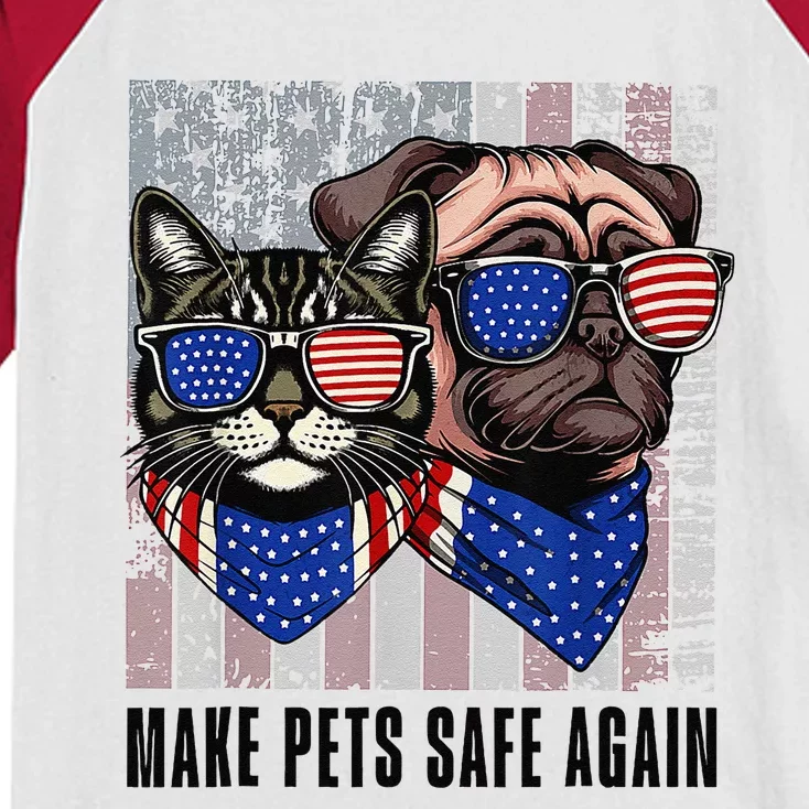 Trump Harris Debate Eating The Dogs Cat Make Pets Safe Again Kids Colorblock Raglan Jersey