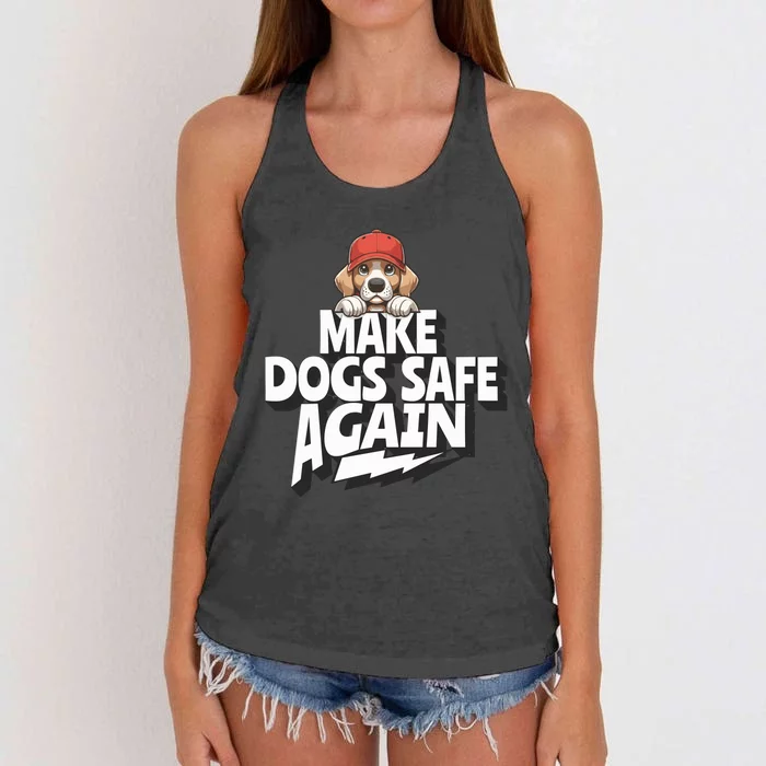 Trump Harris Debate Make Dogs Safe Again Women's Knotted Racerback Tank