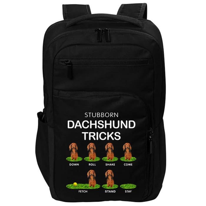 Thick Headed Dog Funny Long Hair Dachshund For Christmas Impact Tech Backpack