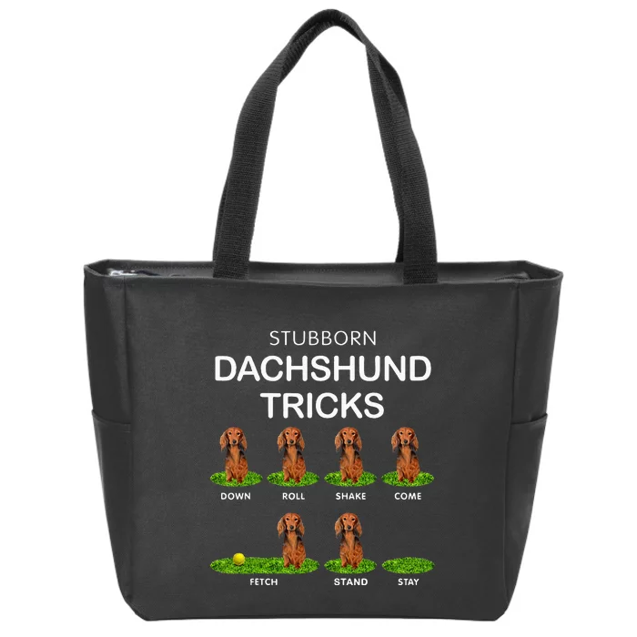 Thick Headed Dog Funny Long Hair Dachshund For Christmas Zip Tote Bag