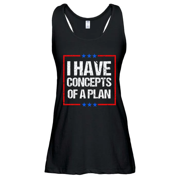 Trump Harris Debate Saying I Have Concepts Of A Plan 2024 Ladies Essential Flowy Tank