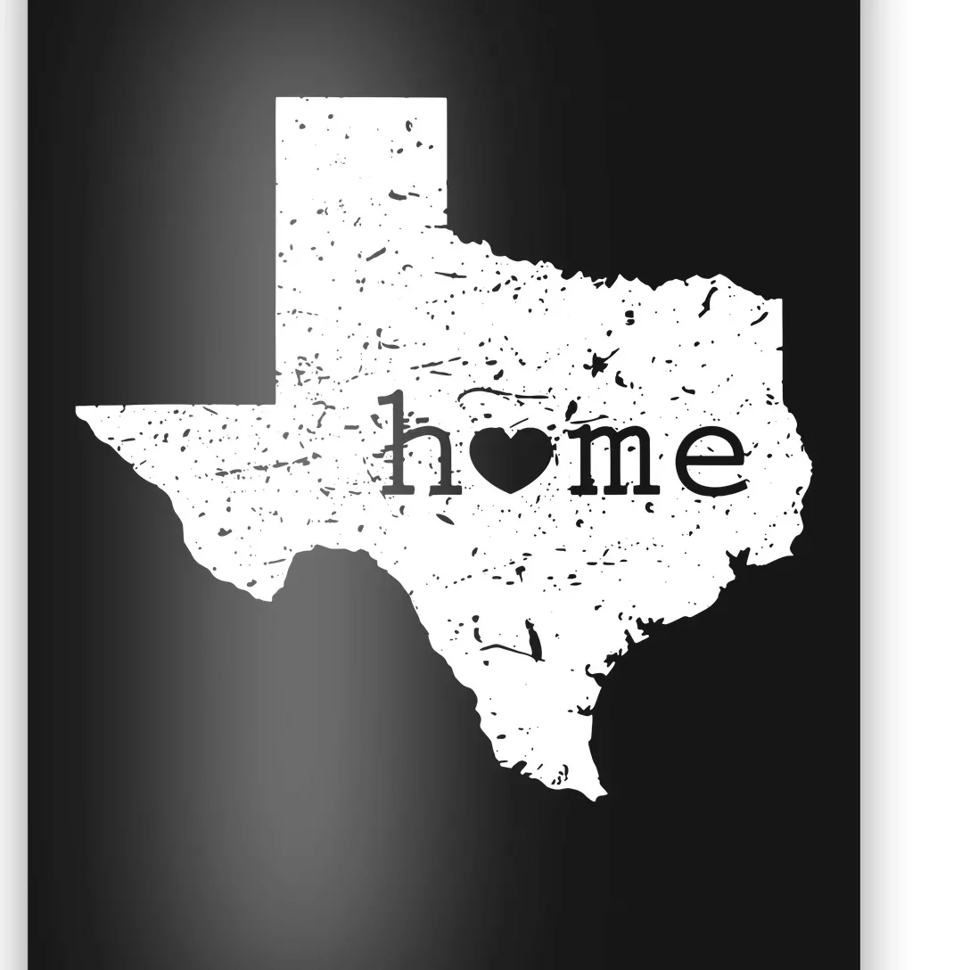 Texas Home Distressed Tx Map With Heart Poster