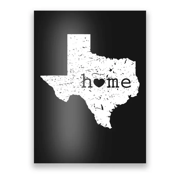 Texas Home Distressed Tx Map With Heart Poster