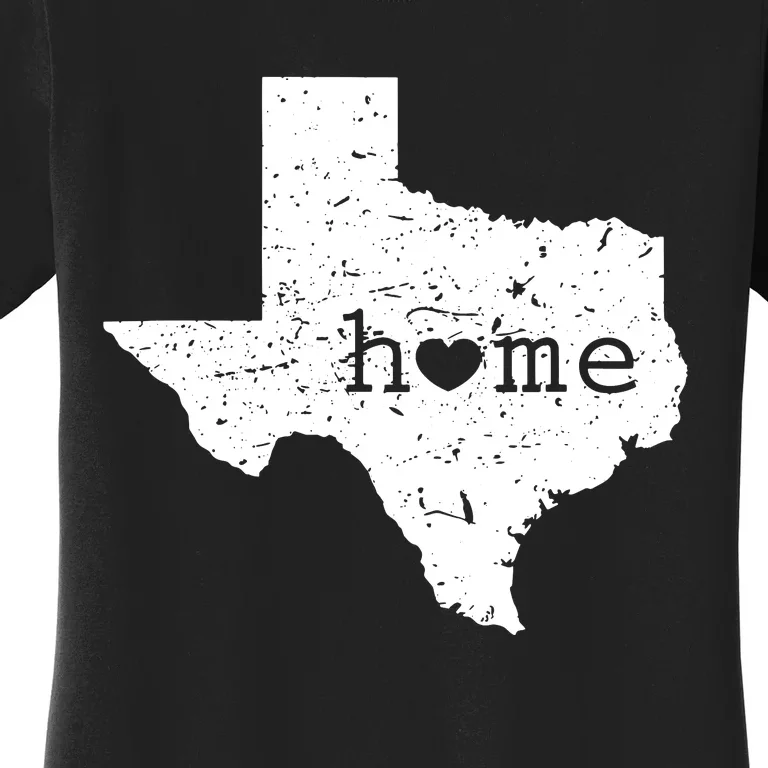 Texas Home Distressed Tx Map With Heart Women's T-Shirt