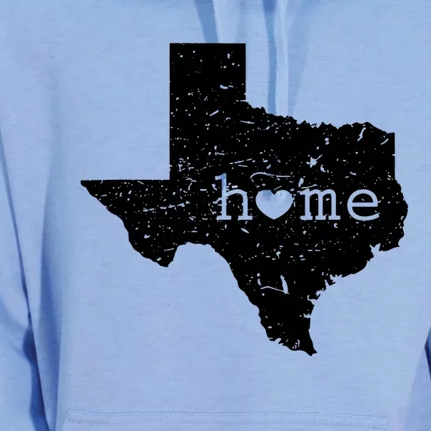 Texas Home Distressed Tx Map With Heart Unisex Surf Hoodie