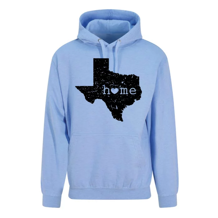 Texas Home Distressed Tx Map With Heart Unisex Surf Hoodie