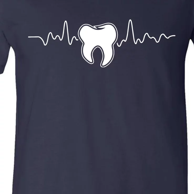 Tooth Heartbeat Dentist Dental Assistant Dentistry Dds V-Neck T-Shirt