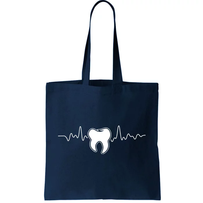 Tooth Heartbeat Dentist Dental Assistant Dentistry Dds Tote Bag